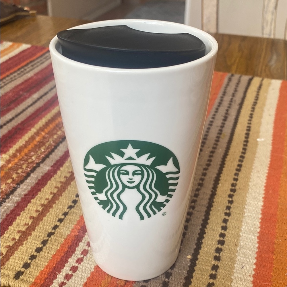 Starbucks Ceramic Tumbler with Black Lid